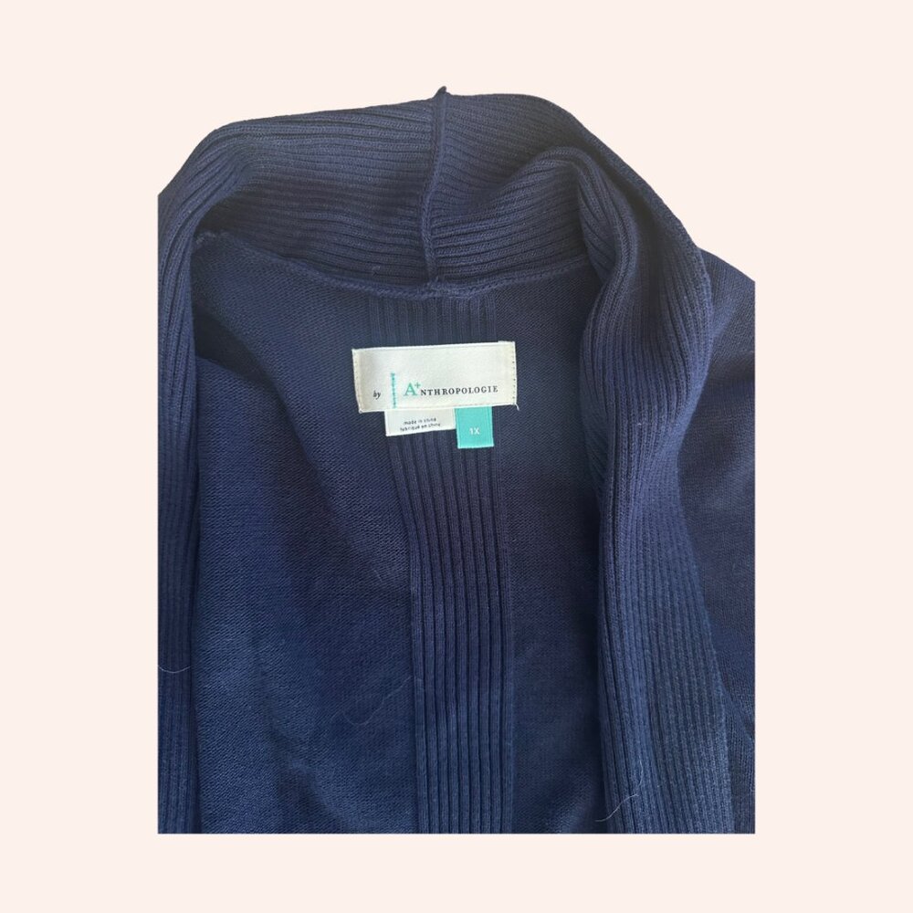 Anthropologie Cardigan Sweater Navy - Picture 2 of 2